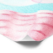 Impression Photo Aquarelle de sirène Affiche de bienvenue d'anniver (Coin)