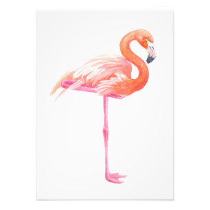 Impression Photo aquarelle Flamant rose