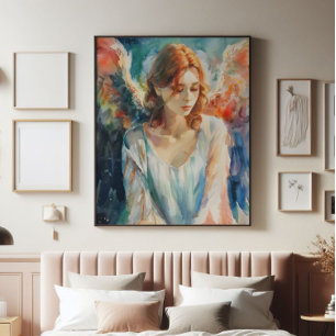 Impression Photo Aquarelle Guardian Angel Christianity