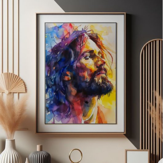 Impression Photo Aquarelle Jésus Christ
