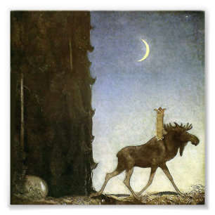 Impression Photo Aquarelle « Leap the Elk » de John Bauer