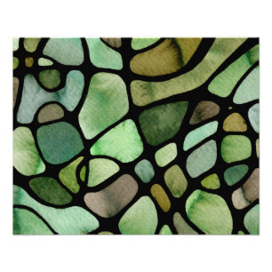 Impression Photo Aquarelle Neurographique Art Dans Les Tons Vert