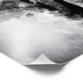 Impression Photo Aquarelle noire et blanche africaine Eléphant (Coin)