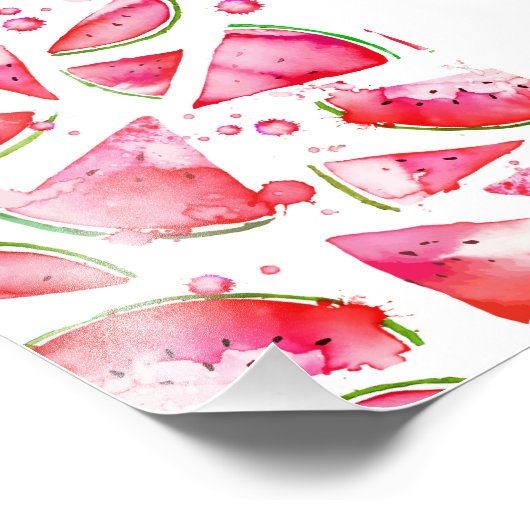 Impression Photo Aquarelle pastèque 1 (Coin)