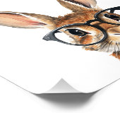 Impression Photo Aquarelle Portrait Joli Lapin Avec Verres (Coin)