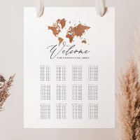 Aquarelle rouille plan du monde plan de siège mari