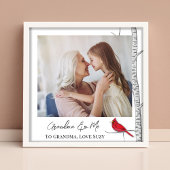 Impression Photo Aquarelle simple Hiver Red Cardinal Birger Tree