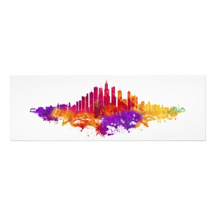 Impression Photo Aquarelle Skyline de Chicago en blanc