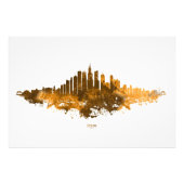 Impression Photo Aquarelle Skyline de Chicago en orange (Devant)