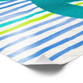 Impression Photo Aquarelle Tortue de mer Shibori Stripe (Coin)