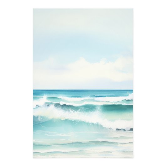 Impression Photo Aquarelle Turquoise Ocean Wall Art (Devant)