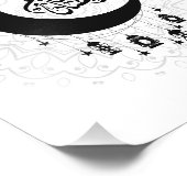 Impression Photo Arabic Diwani Calligraphy, Crescent Moon & Lantern (Coin)