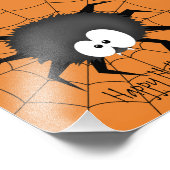 Impression Photo Araignée d'Halloween sur le Web (Coin)