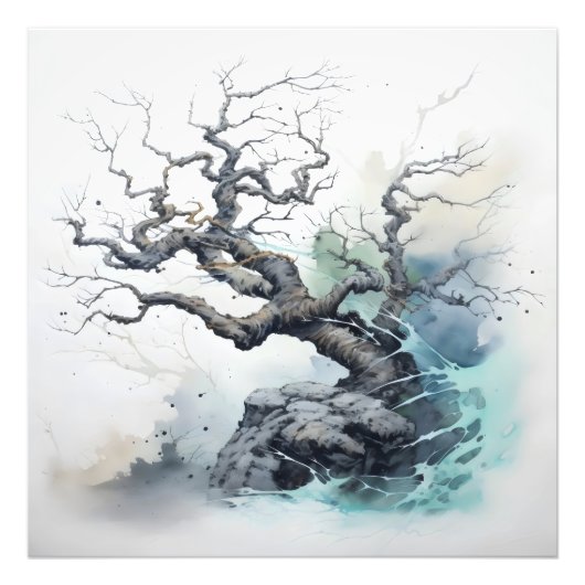 Impression Photo Arbre bleu Abstrait (Devant)