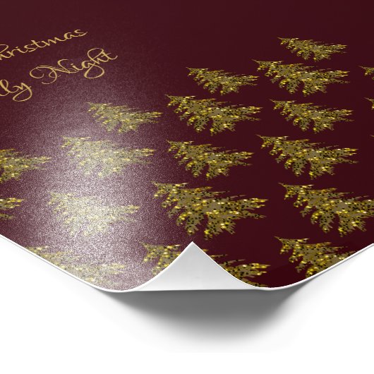 Impression Photo Arbre de Noël en or brillant à Noël rouge (Coin)