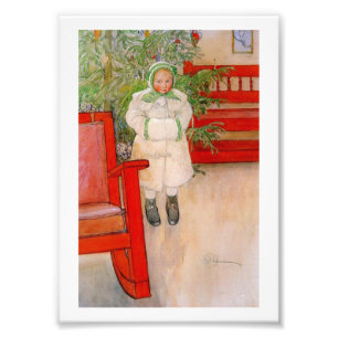 Impression Photo Arbre de Noël et Enfant en fourrure