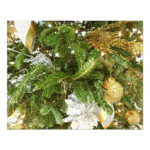 Impression Photo Arbre de Noël I Argent et Or