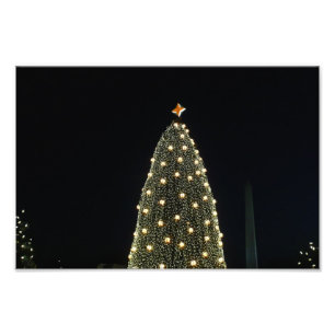 Impression Photo Arbre de Noël national & Monument Washington la nu