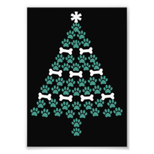 Impression Photo Arbre de Noël Patte de Chien Cadeau de Noël Mignon