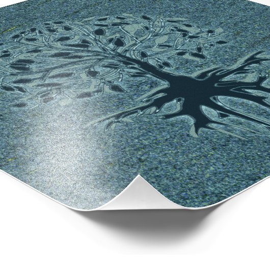 Impression Photo Arbre de vie turquoise (Coin)