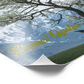 Impression Photo Arbre fleuri solitaire et montagnes enneigées (Coin)