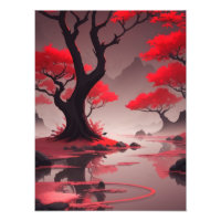 Arbre rouge étonnant aux couleurs de l'automne