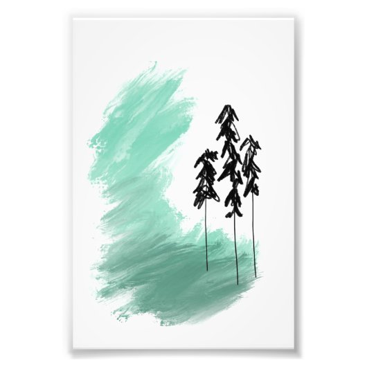 Impression Photo Arbre vert scandinave art simple menthe moderne (Devant)