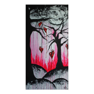 Impression Photo Arbres de coeur haute et sèche Surreal Goth Art or