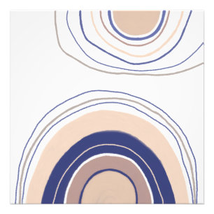 Impression Photo Arches Boho Abstraites - Bleu et Beige