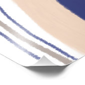 Impression Photo Arches Boho Abstraites - Bleu et Beige (Coin)