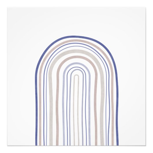 Impression Photo Arches du milieu du siècle - Bleu et Beige (Devant)