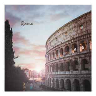 Impression Photo Architecture antique Rome coucher de soleil ville