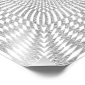 Impression Photo Argent et blanc déformé À damiers Motif (Coin)