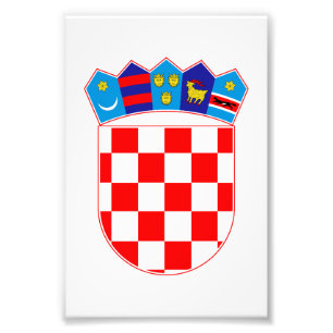 Impression Photo armoiries de pays de Croatie symbole emblème drape