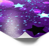 Impression Photo Arrière - plan de feuille violet avec étoiles (Coin)