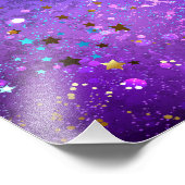 Impression Photo Arrière - plan de feuille violet avec étoiles (Coin)