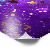 Impression Photo Arrière - plan de feuille violet avec étoiles (Coin)
