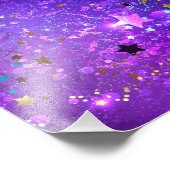 Impression Photo Arrière - plan de feuille violet avec étoiles (Coin)