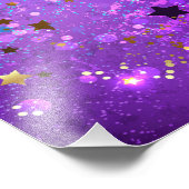 Impression Photo Arrière - plan de feuille violet avec étoiles (Coin)