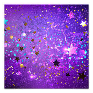 Impression Photo Arrière - plan de feuille violet avec étoiles