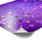 Impression Photo Arrière - plan de feuille violet avec étoiles (Coin)