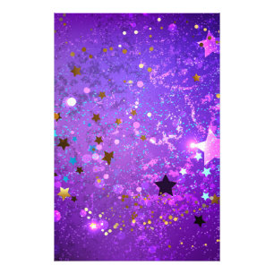 Impression Photo Arrière - plan de feuille violet avec étoiles