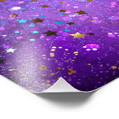 Impression Photo Arrière - plan de feuille violet avec étoiles (Coin)