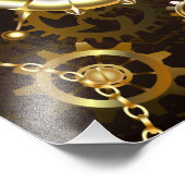 Impression Photo Arrière - plan en bois avec cheval de mer mécaniqu (Coin)