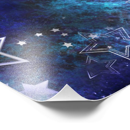 Impression Photo Arrière - plan spatial avec étoiles (Coin)