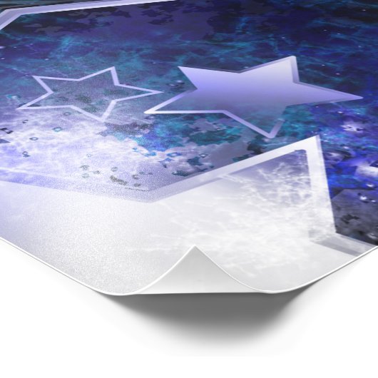 Impression Photo Arrière - plan spatial avec étoiles (Coin)