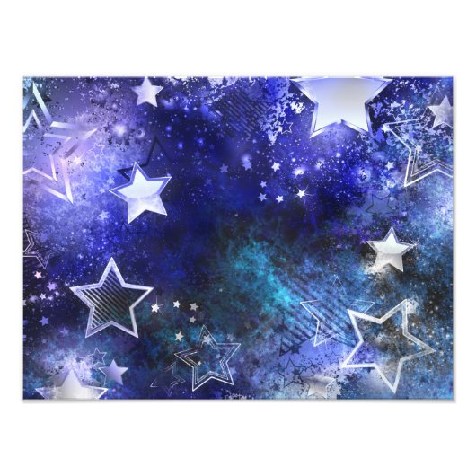 Impression Photo Arrière - plan spatial avec étoiles (Devant)