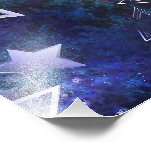 Impression Photo Arrière - plan spatial avec étoiles (Coin)