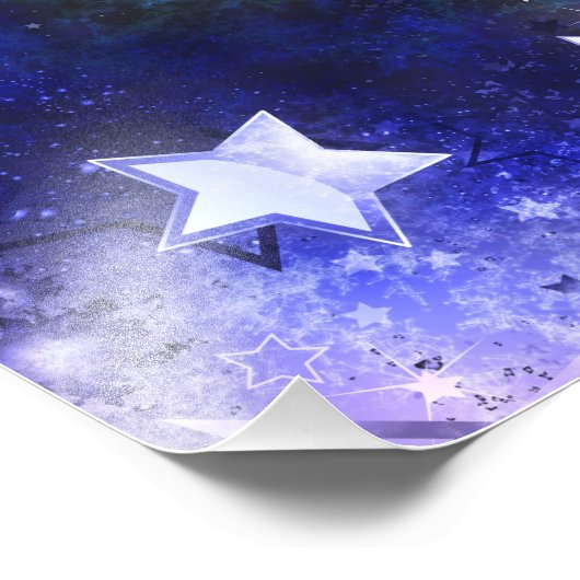 Impression Photo Arrière - plan spatial avec étoiles (Coin)