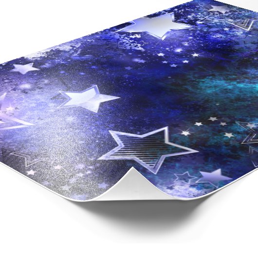 Impression Photo Arrière - plan spatial avec étoiles (Coin)